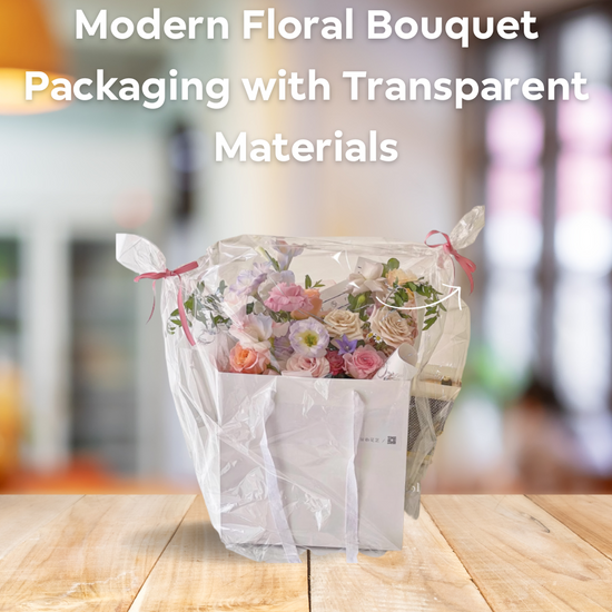 Modern Floral Bouquet Packaging with Transparent Materials