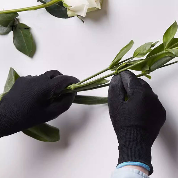 Protective Non-Slip and Wear-Resistant Florist Gloves with PU Coating, M/L