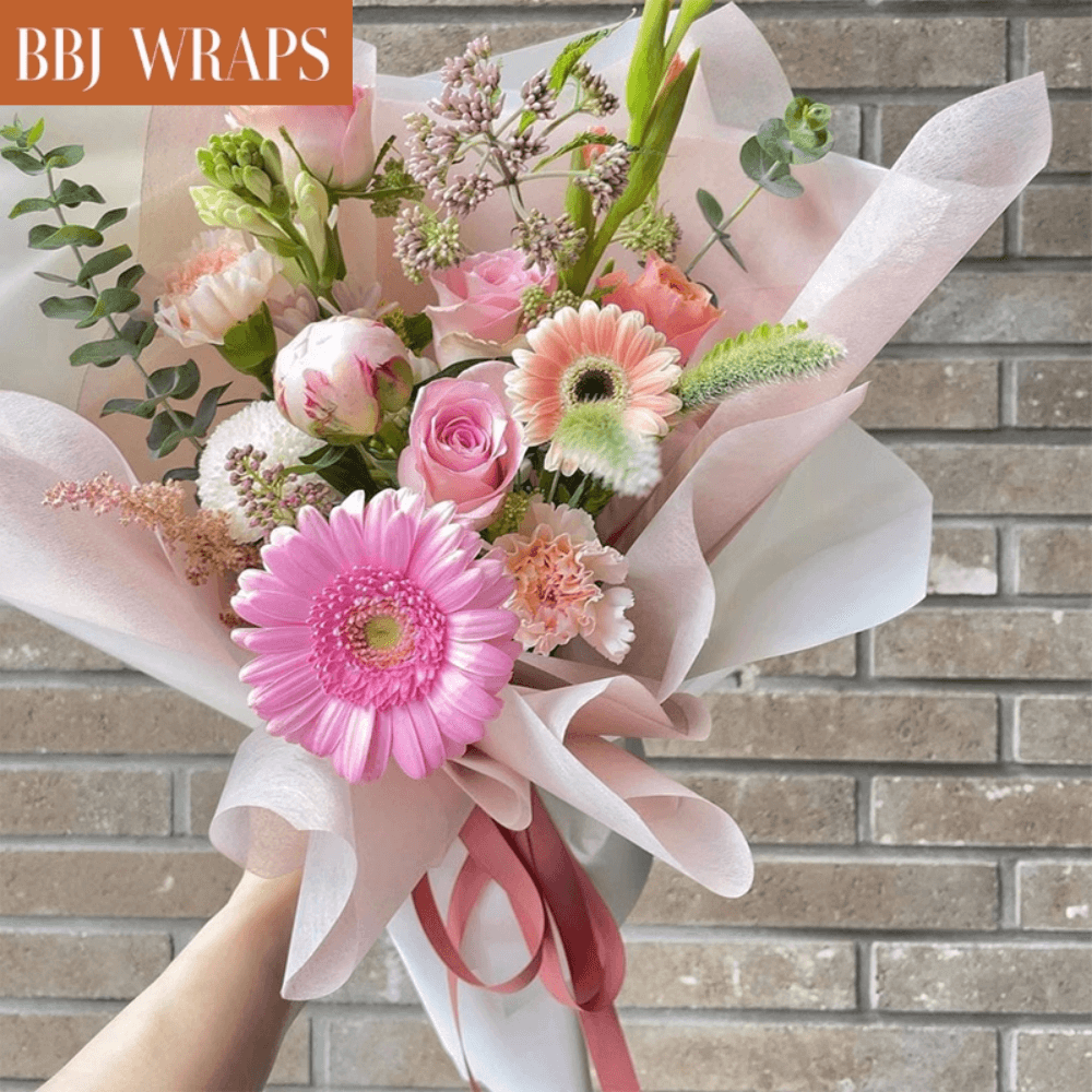 BBJ WRAPS Korean Wrapping Paper Gift Flower Wrapping Cotton Waterproof  Bouquet Packaging Tissue Paper Florist Supplies 15 Sheets, 22.8 x 22.8 Inch