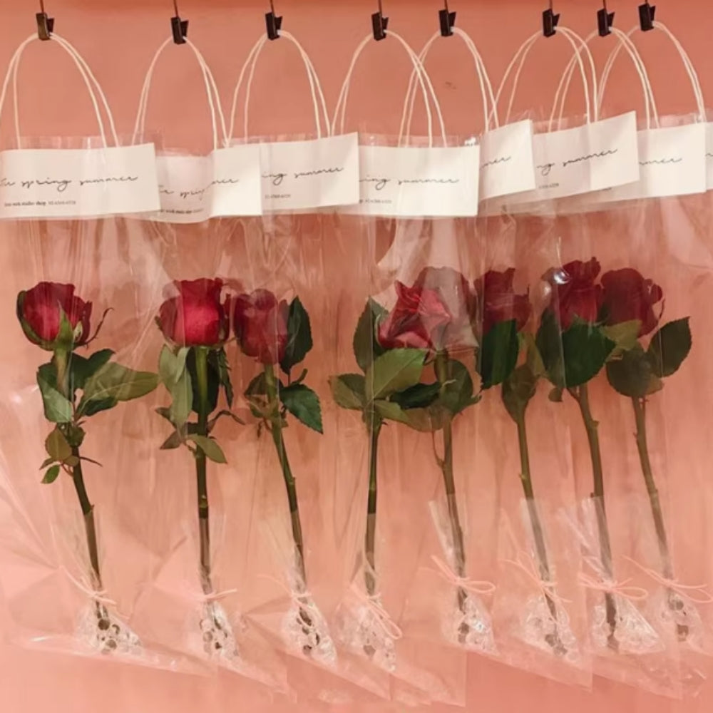 Clear Plastic Flower Bags with Handle|BBJ Wraps – BBJ WRAPS