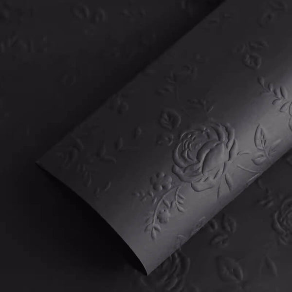Embossed Rose Flower Wrapping Kraft Paper, 22.8 x 22.8 inch - 10 Sheets