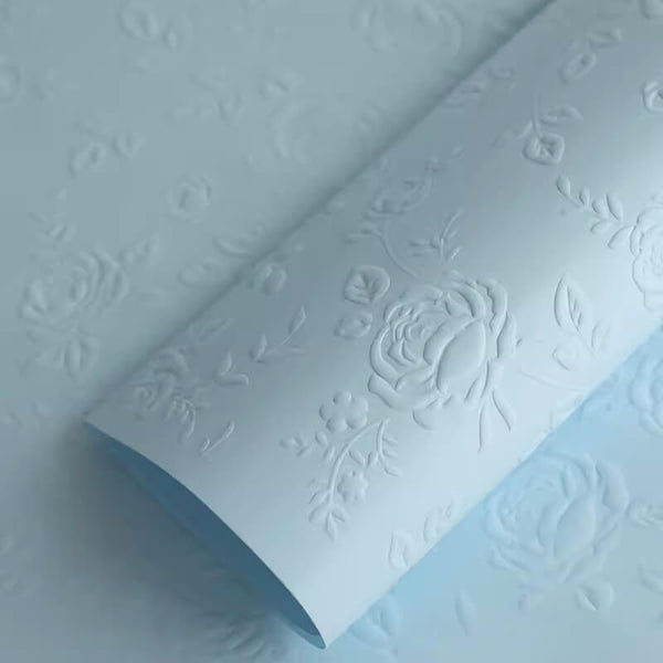 Embossed Rose Flower Wrapping Kraft Paper, 22.8 x 22.8 inch - 10 Sheets