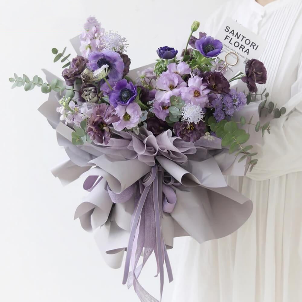 lavender flower wrapping paper Single Color Korean Waterproof Floral Wrapping Paper|BBJ WRAPS