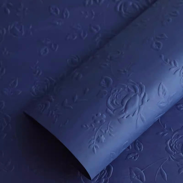 Embossed Rose Flower Wrapping Kraft Paper, 22.8 x 22.8 inch - 10 Sheets
