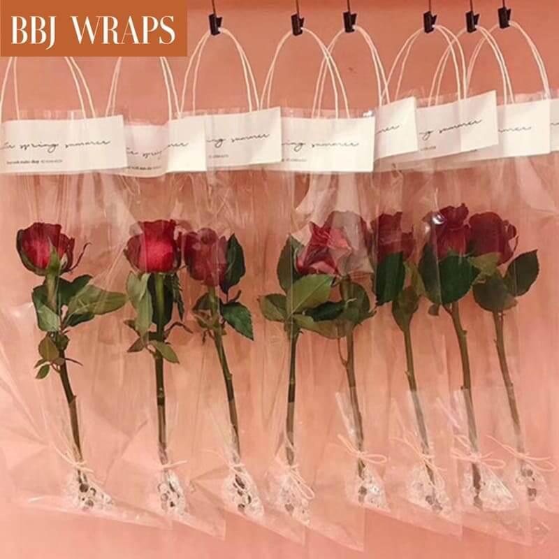 Clear Plastic Flower Bags with HandleBBJ Wraps BBJ WRAPS
