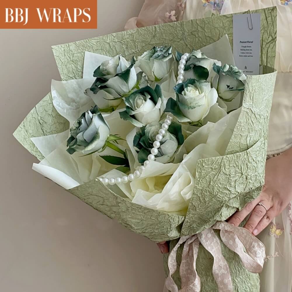 Elegant Texture Pleated Flower Wrapping Paper, 23.6 x 23.6 Inch - 5 Sh –  BBJ WRAPS