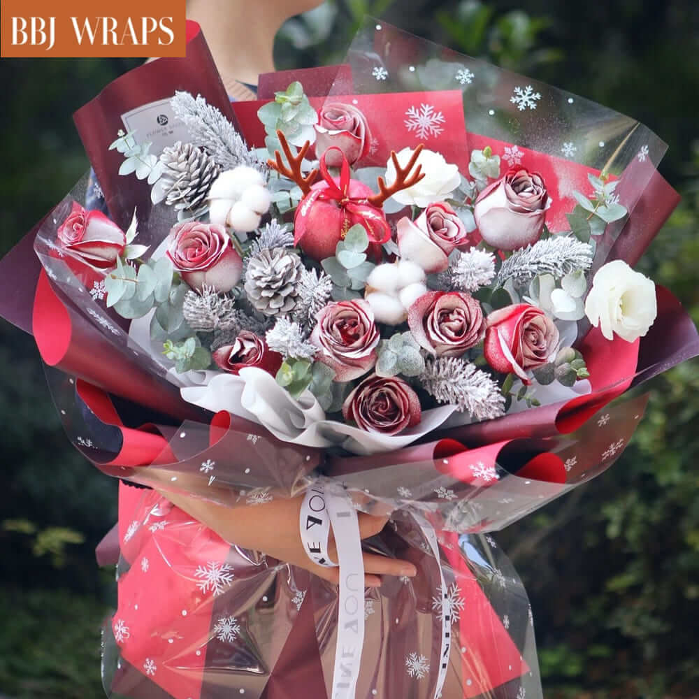 BBJ WRAPS Korean Style Flower Wrapping Paper Floral Zimbabwe