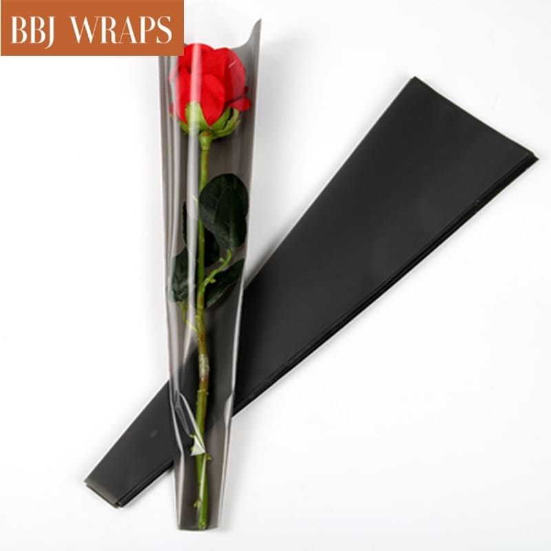 Single Rose Sleeves Flower Wrapping Bags, 1.57×4.92×17.71 Inches - 150 –  BBJ WRAPS