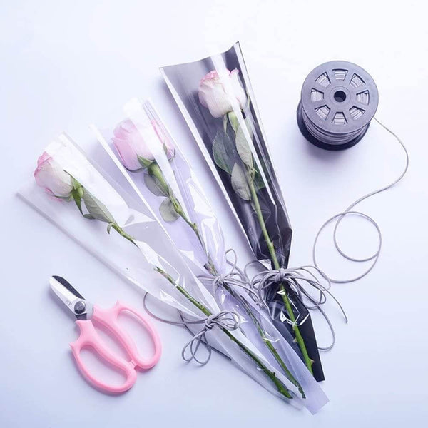    single-rose-sleeve-bouquet-bags