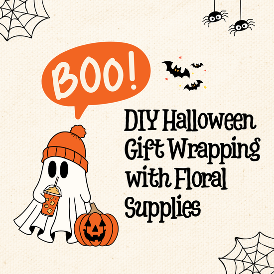 DIY Halloween Gift Wrapping with Floral Supplies