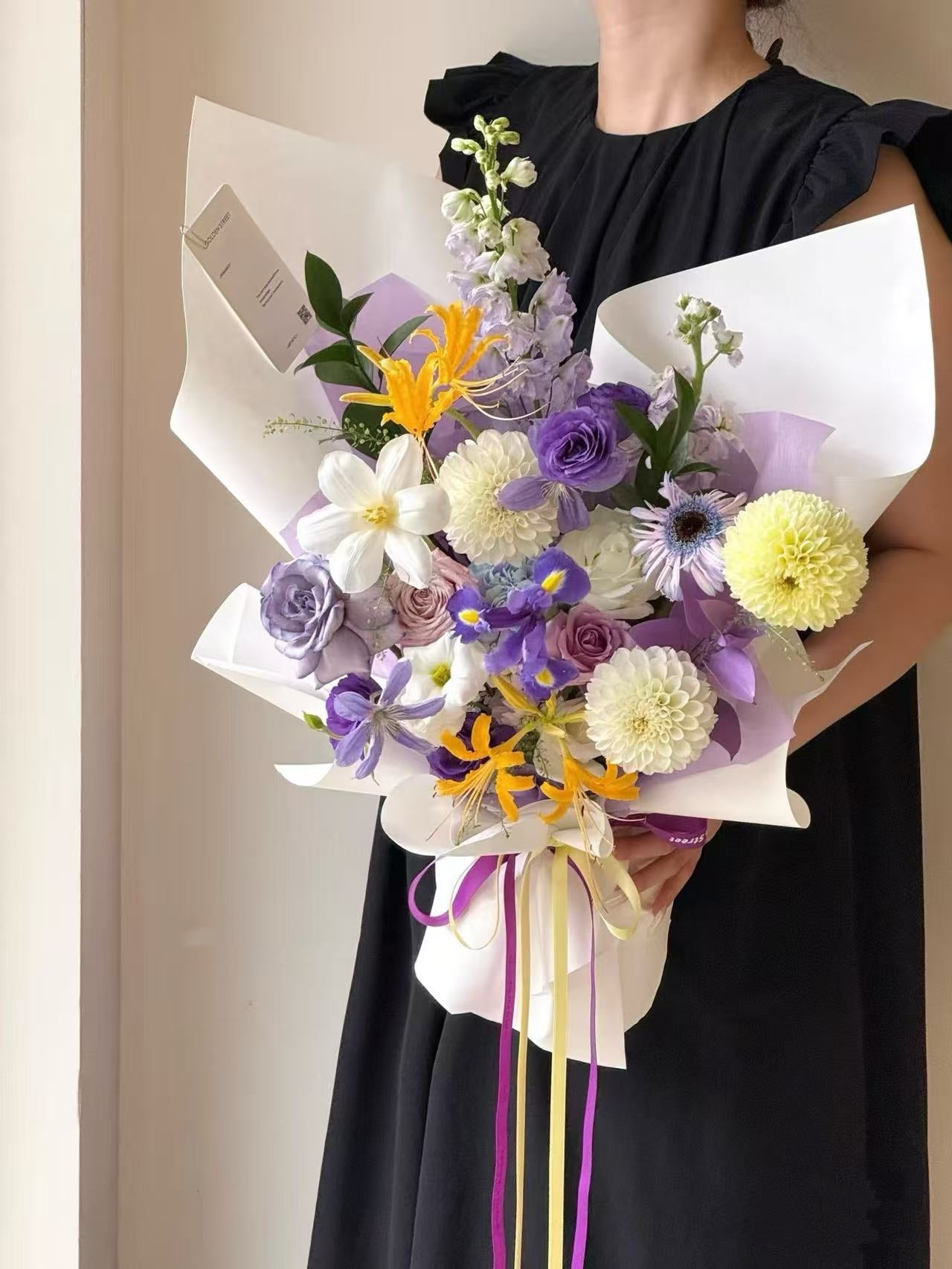 Purple Garden Bouquet with Korean Minimal Wrap