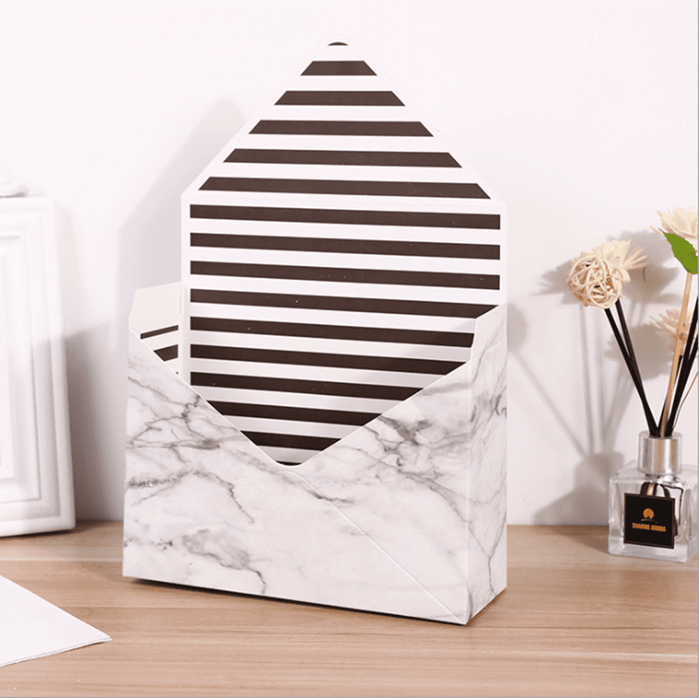 Gift Box Floral Envelop Boxes, 7.9x2.8x5.7 Inch, 5 Pcs