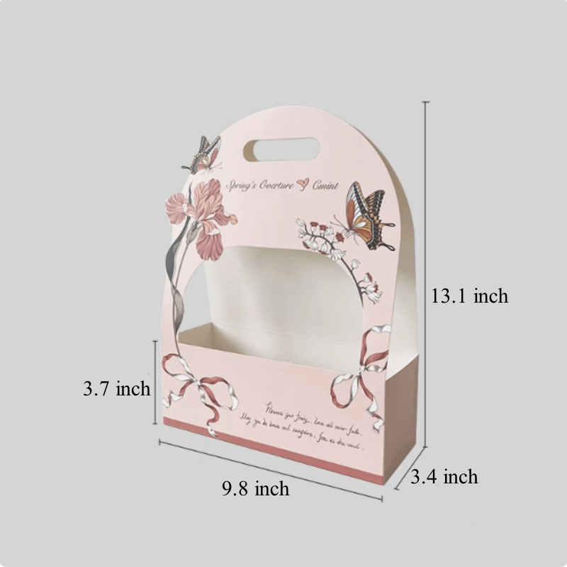 Love in Bloom Flower Bouquet Gift Box, 13.1×9.8×3.7 - 3 Counts