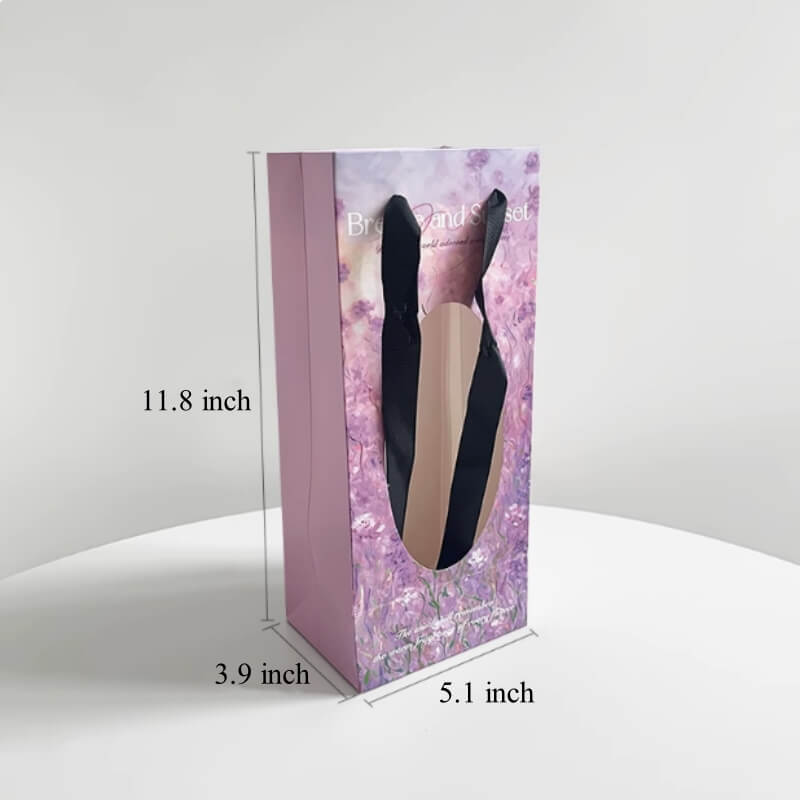 Secret Garden Flower Bouquet Gift Bag with Handle, 11.8×3.9×5.1 - 1 Count