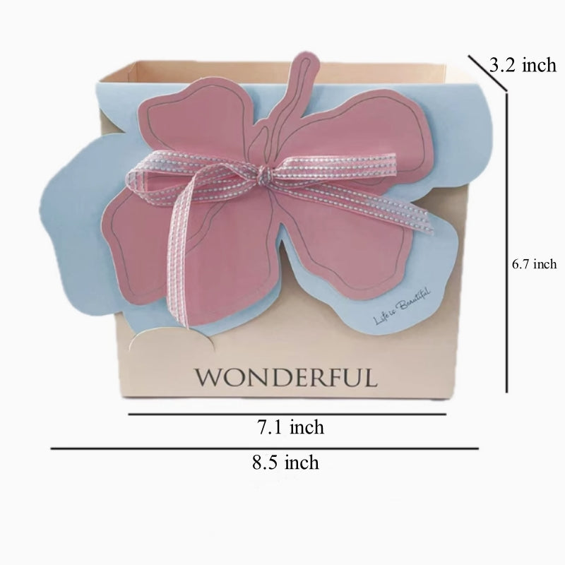 Bloom Floral Pattern Flower Gift Box on Valentine's Day, 7.1×6.7×3.2 Inch - 2 Counts