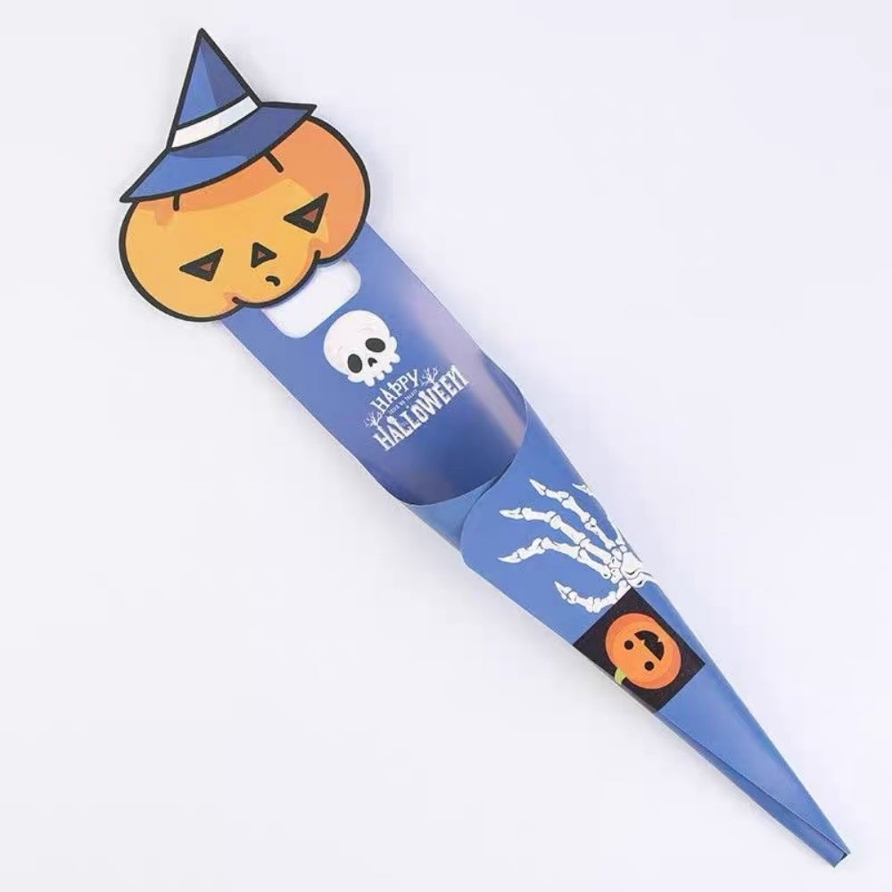 Halloween Kraft Pumpkin Single Flower Bag, 20.5 x 9.8 Inches - 10 Counts