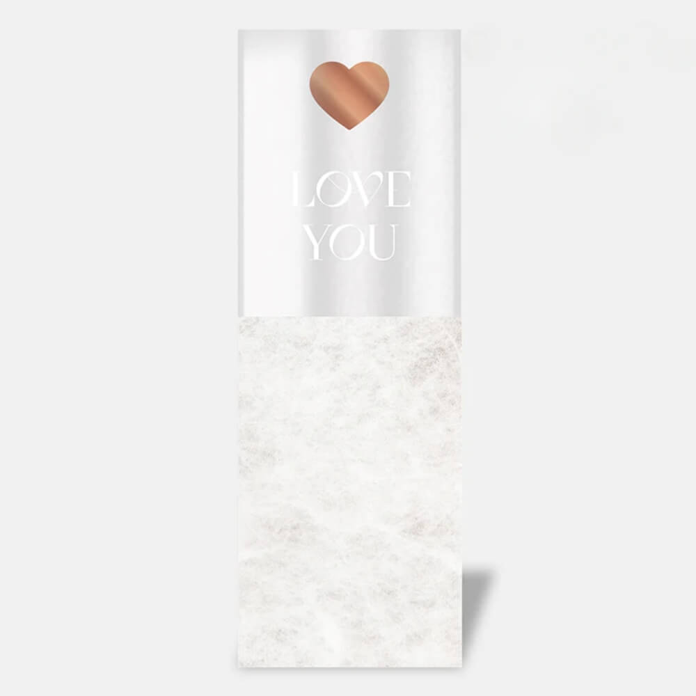 "Love You" Foil Stamped Flower Gift Sleeves, 5.5x15.8 Inch - 20 Counts