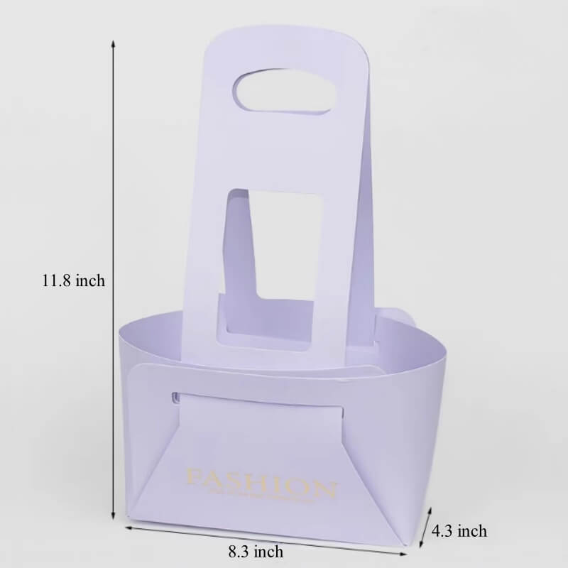 Collapsible Flower Gift Wrapping Packaging Box, 8.3×4.3×11.8 Inch - 4 Counts