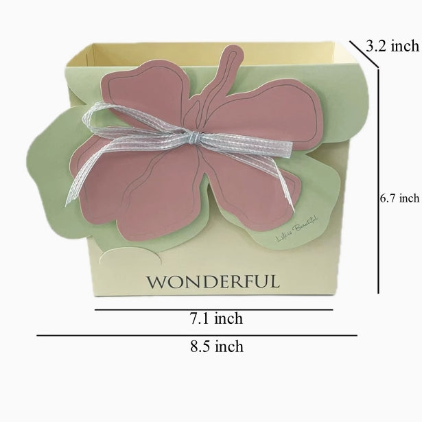 Bloom Floral Pattern Flower Gift Box on Valentine's Day, 7.1×6.7×3.2 Inch - 2 Counts
