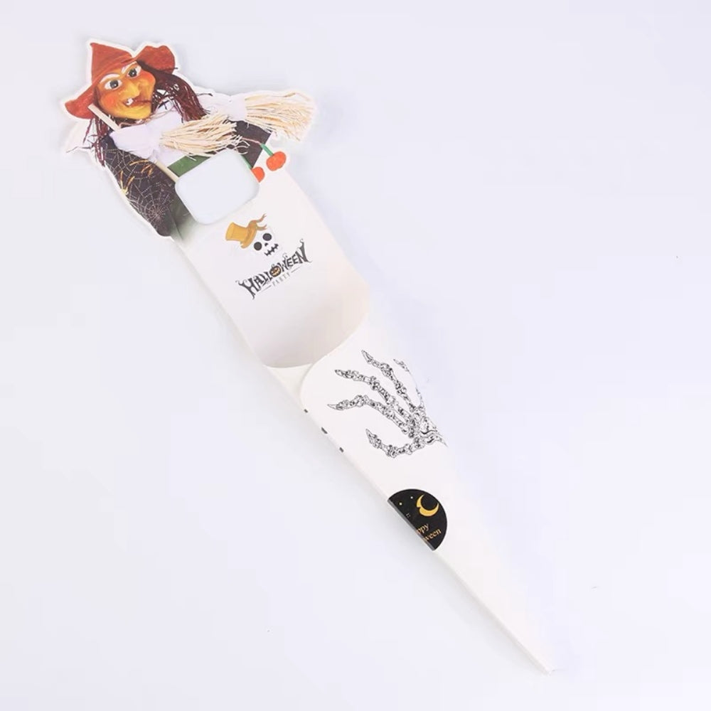 Halloween Kraft Pumpkin Single Flower Bag, 20.5 x 9.8 Inches - 10 Counts