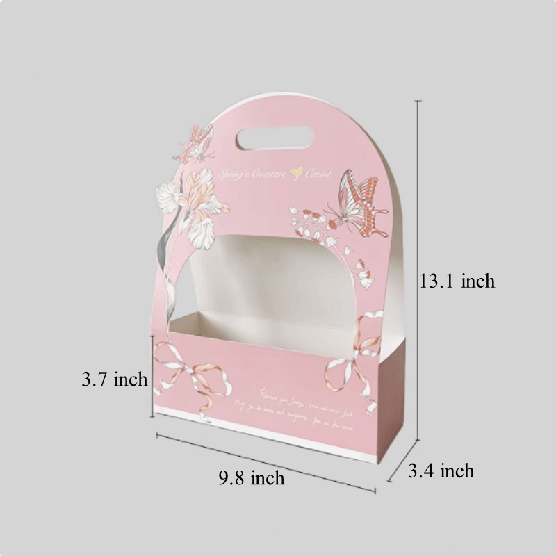 Love in Bloom Flower Bouquet Gift Box, 13.1×9.8×3.7 - 3 Counts