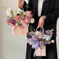 Waterproof Handheld Flower Wrapping Bags with Diamond Grid Pattern and Macaron Candy Colors, Set of 5