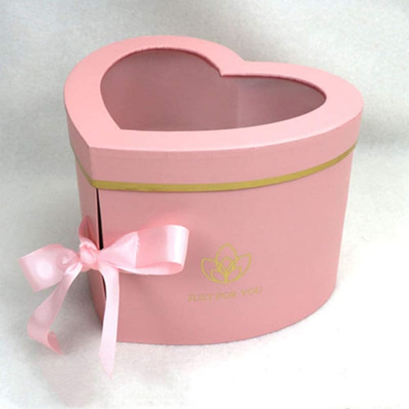Double Layer Heart Shaped Boxes with Lids, 9" x 8" x 6.5", 1 Count
