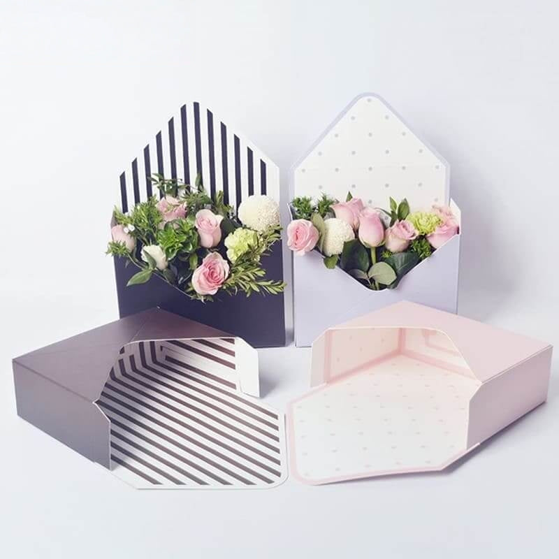Gift Box Floral Envelop Boxes, 7.9x2.8x5.7 Inch, 5 Pcs