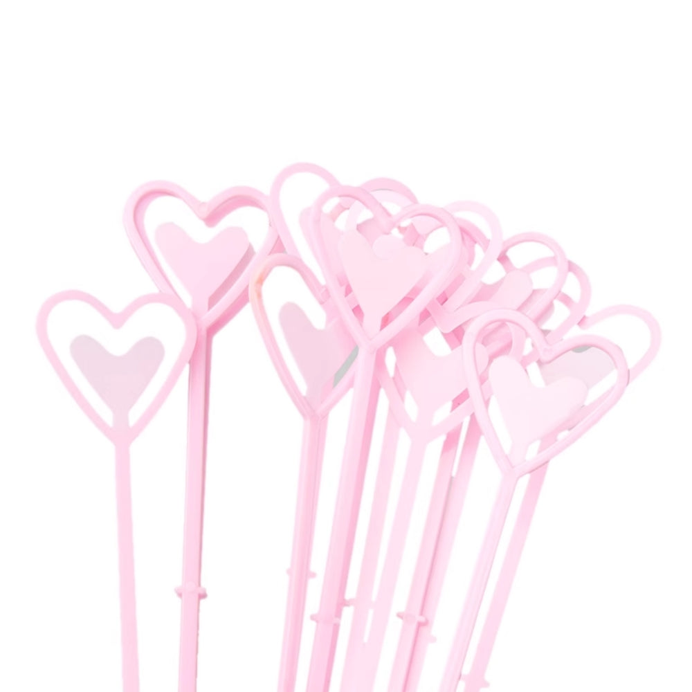 Heart Plastic Flower Card Holder For Bouquet Arrangement, 9.3 inch - 80 Pcs