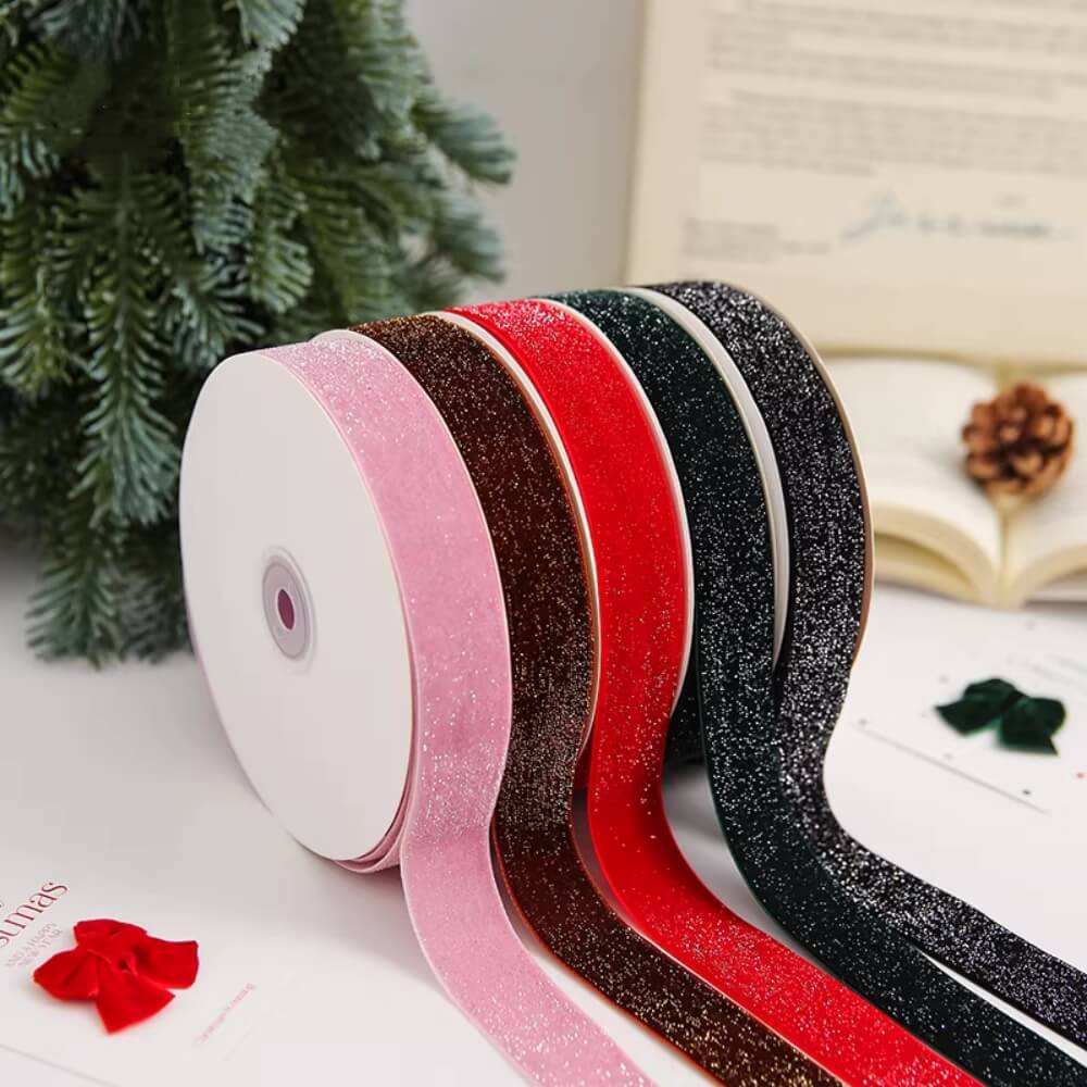 Fresh Ribbon Glitter Flocked Floral Supplies for Fresh Flowers Flower Ribbon for Fl ...