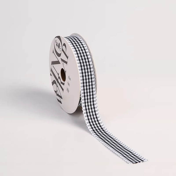 Gingham Plaid Flower Ribbon for Fresh Flowers, Korean Style Bouquet Wrapping Supplies for Mother's Day, 1 Inch x 15 Yards - 1 Roll