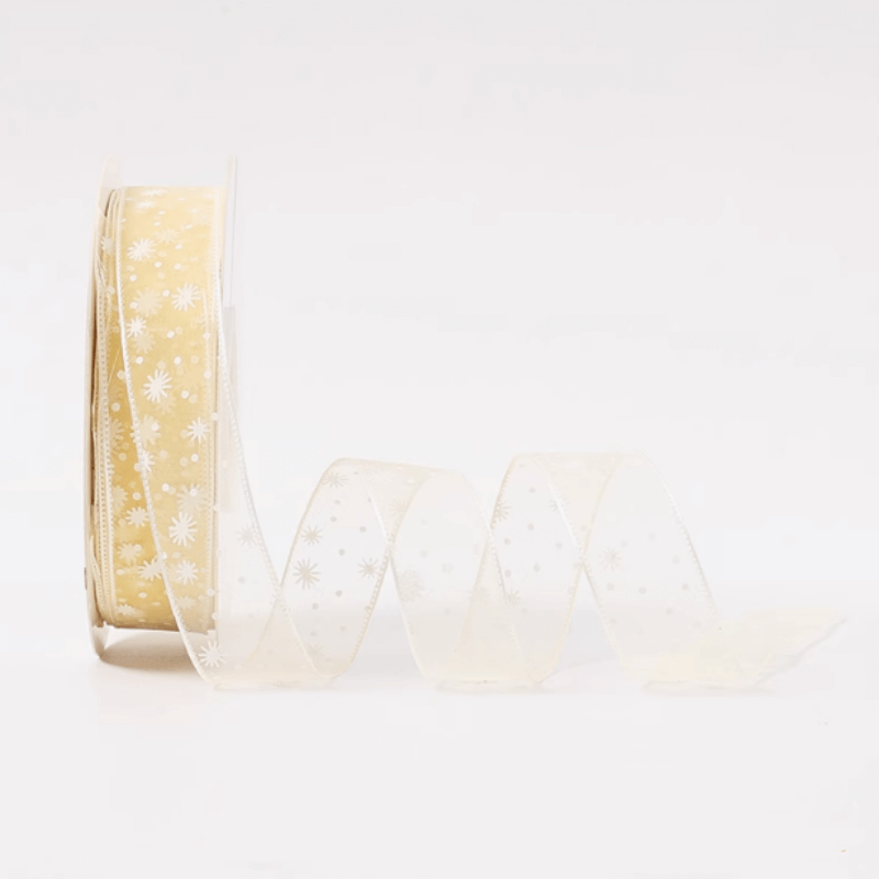 Starry Dot Sheer Organza Ribbon for Flower Gift Arrangement, 1.0 Inch × 20 Yards – 1 Roll