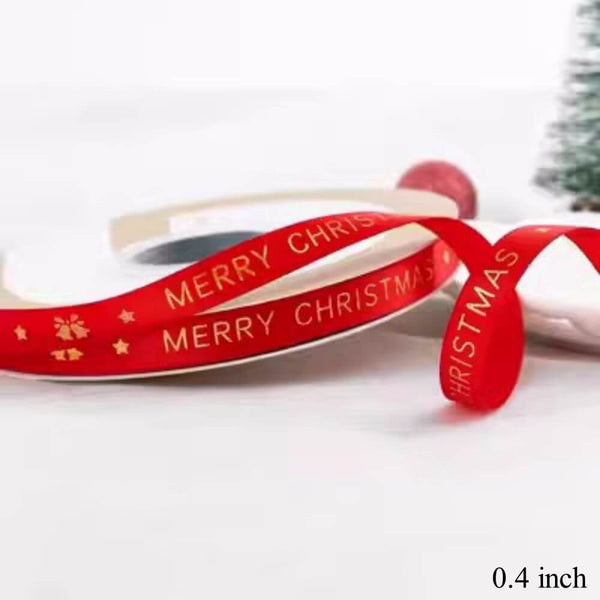 Christmas Ribbon Gift Wrapping, Red Christmas Satin Ribbon