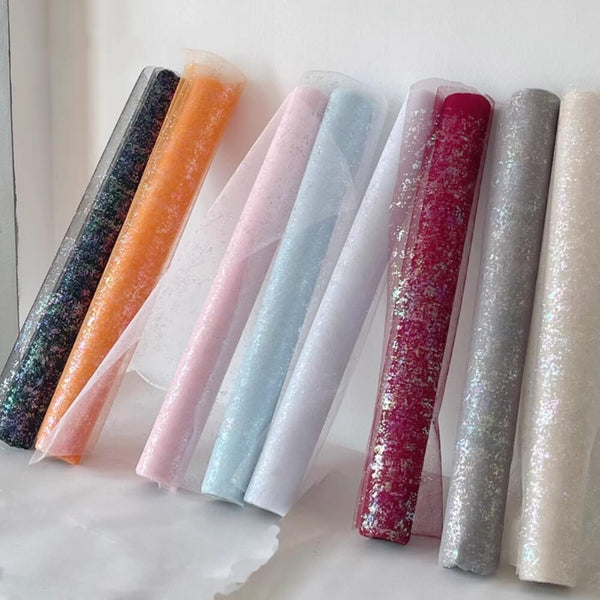 Netting Rapping Paper Enchanting Mermaid Sequin Flower Wrapping Netting for Valentine's Day ...