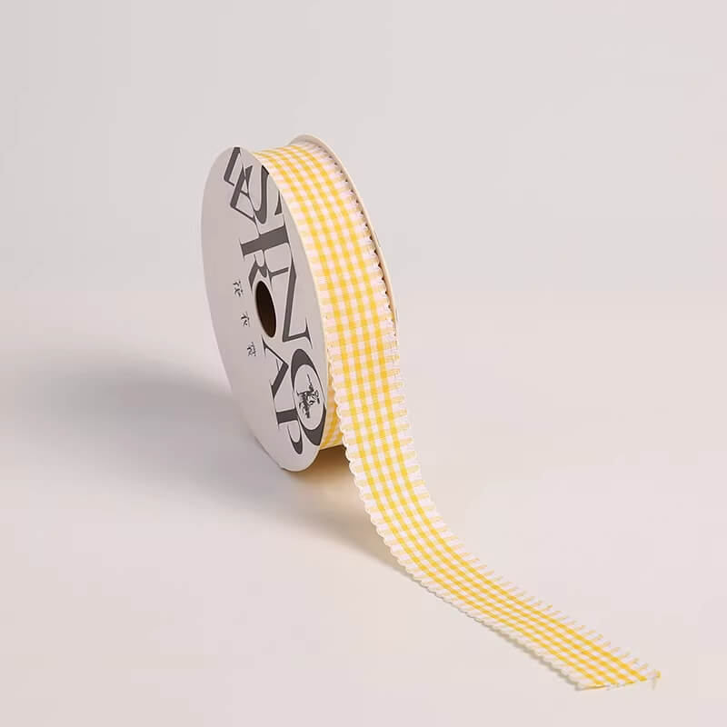 Gingham Plaid Flower Ribbon for Fresh Flowers, Korean Style Bouquet Wrapping Supplies for Mother's Day, 1 Inch x 15 Yards - 1 Roll