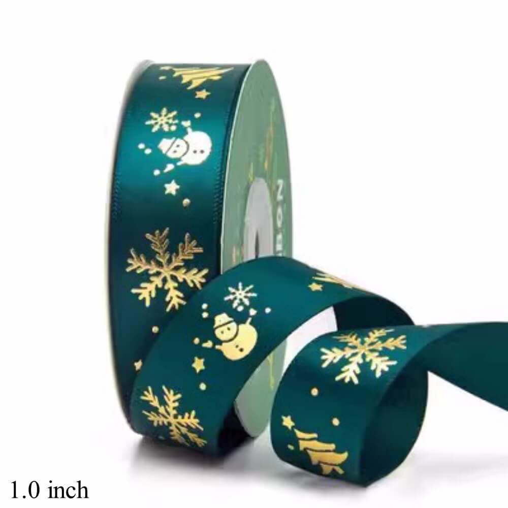 Christmas Ribbon Gift Wrapping Satin Ribbon for Flower Wreaths Decoration, 24 Yard - 1 Roll