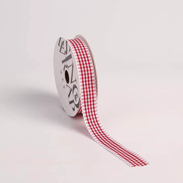 Gingham Plaid Flower Ribbon for Fresh Flowers, Korean Style Bouquet Wrapping Supplies for Mother's Day, 1 Inch x 15 Yards - 1 Roll