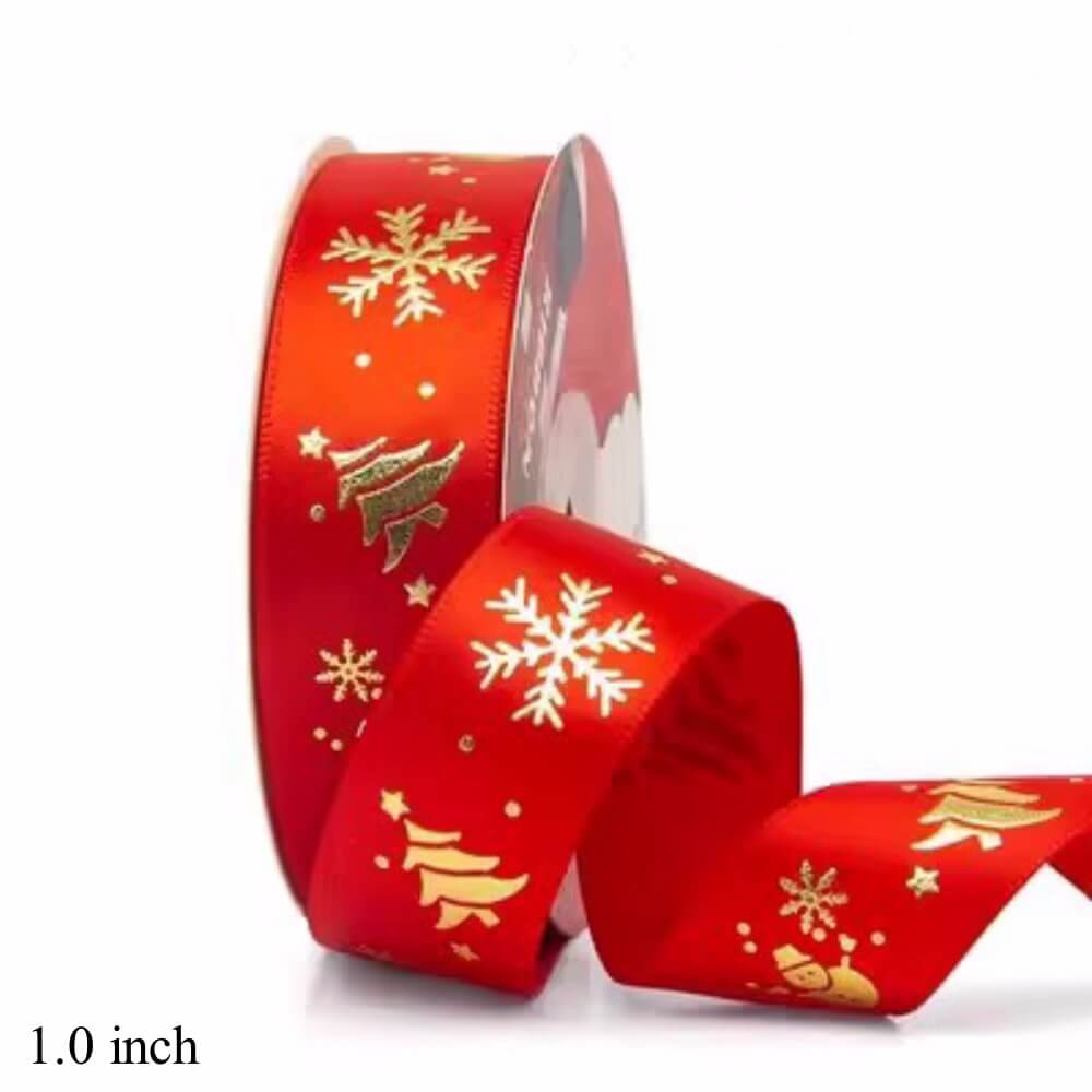 Christmas Ribbon Gift Wrapping Satin Ribbon for Flower Wreaths Decoration, 24 Yard - 1 Roll