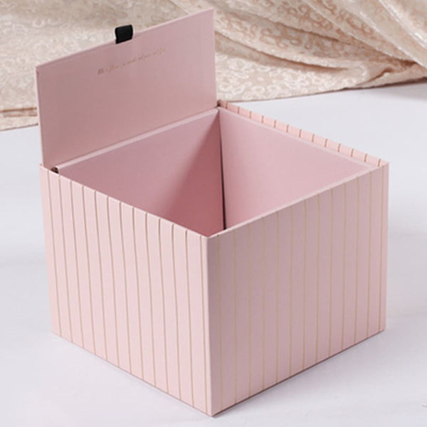5pcs Pink Kraft Paper Box with Handle Folded flower bouquet flower  packaging material flower arrangement flower basket Gift Box