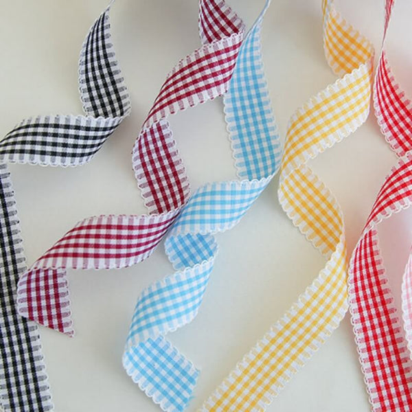 Gingham Plaid Flower Ribbon for Fresh Flowers, Korean Style Bouquet Wrapping Supplies for Mother's Day, 1 Inch x 15 Yards - 1 Roll