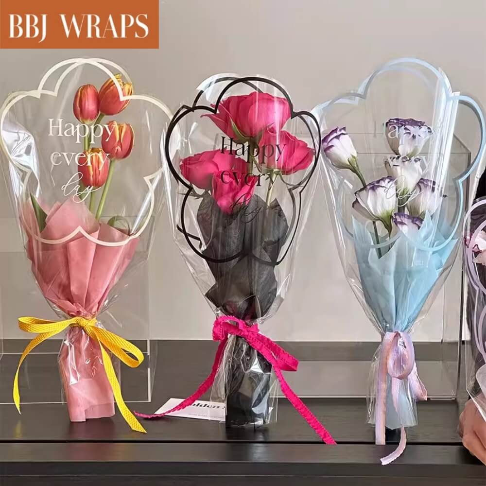 Flwer Bas Flower Multi-pack Floral Bouquet Packaging Sleeve Bags, 3.5 x 9.4 x 17 ...
