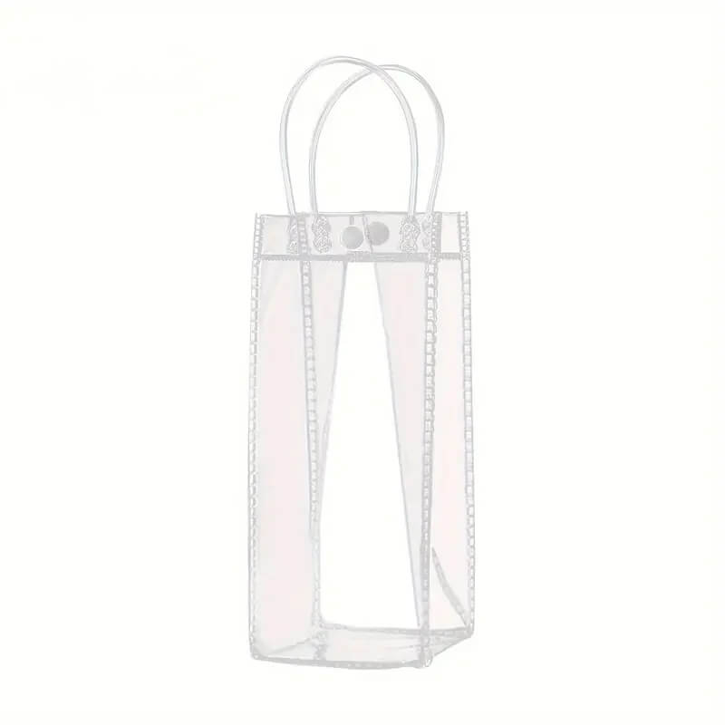 Clear PVC Plastic Flower Gift Bag with Handle, 3.9 x 9.8 inch - 10 Counts