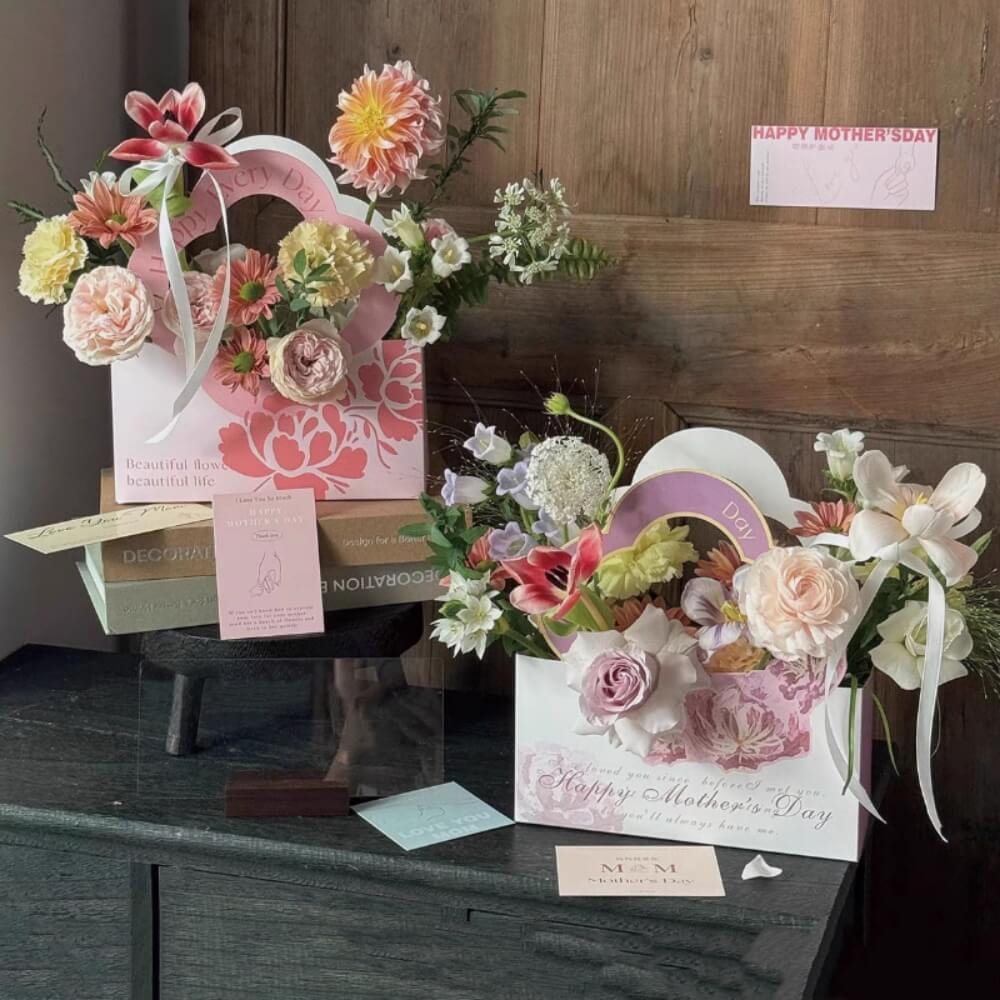 Flower Boxex Flower Box with Floral Handle | BBJ WRAPS