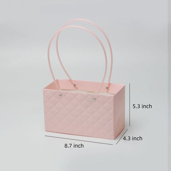 Waterproof Flower Wrapping Handheld Bags with Diamond Grid Macaron Candy-Colored, 5 Counts