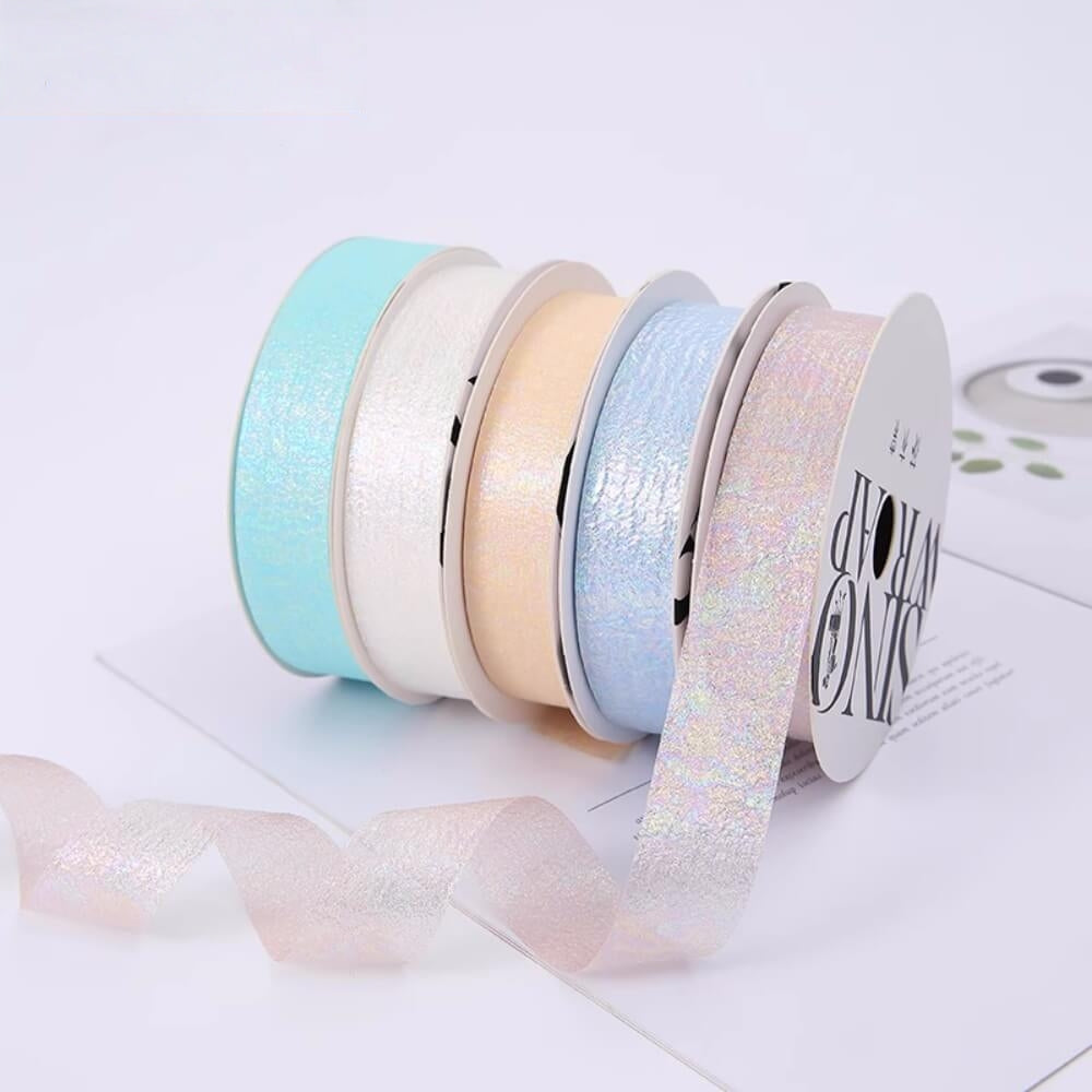 Flower Streaming Ribbon Shimmering and Enchanting Fairy Ribbon for Flower Bouquets, 1.0 inch x ...