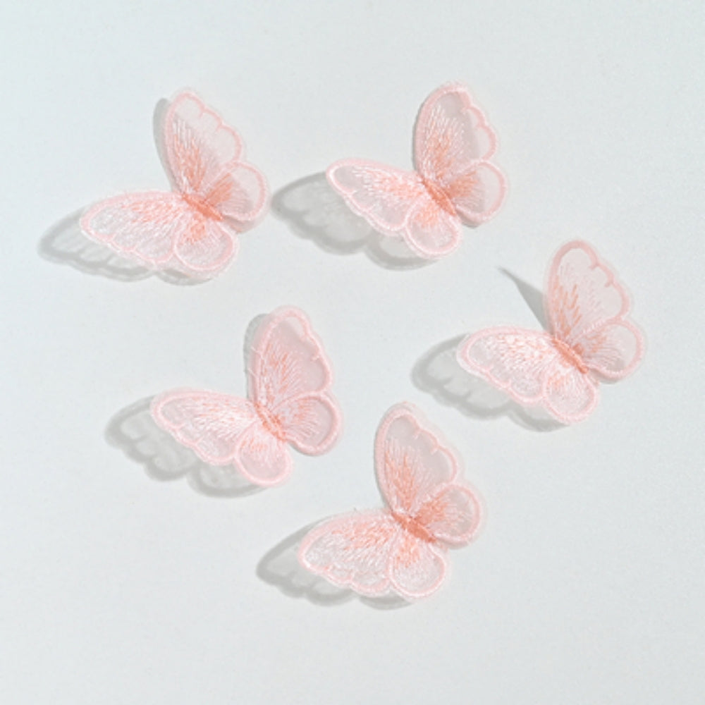 Embroidered Handcrafted Floral Butterfly Accessories for Bouquets, 2.4x2.0 Inch -10 Counts