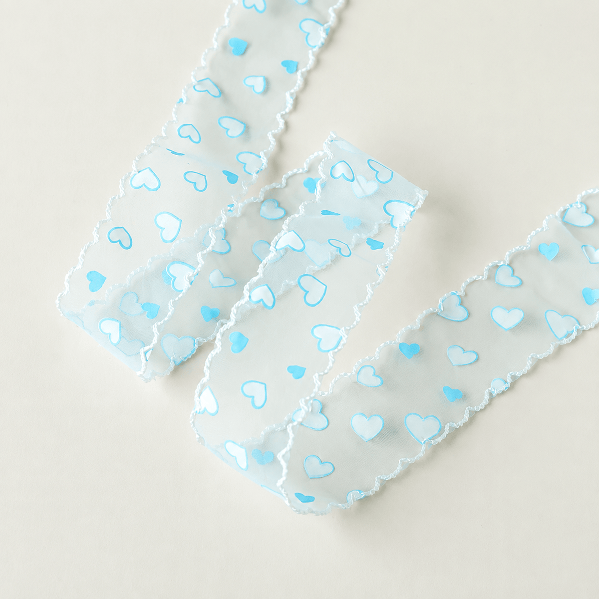 Heart Organza Florist Supplies Pastel Scalloped Edge Sheer Floral Supplies for Fresh Flowers, 1.6" x 10 Yards - 1 Roll