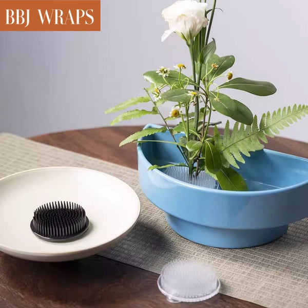 Plastic Flower Frog Pin Holder with Suction Cups for Flower Arrangement, 2.8 × 0.8 Inch - 2 Sets