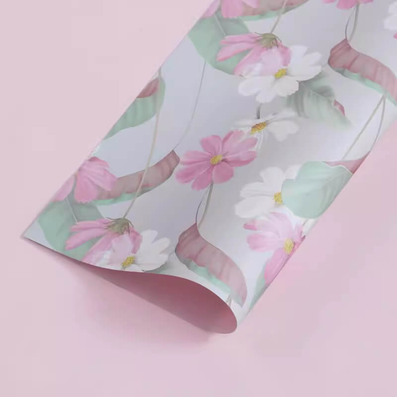 Waterproof Pattern Paper Waltz Waterproof Flower Wrapping Paper on Mother's Day, 20.9 × 20.9 In ...