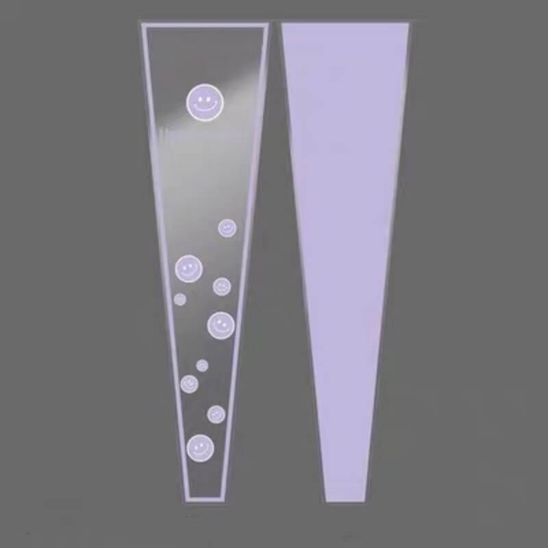 Smile Pattern Transparent Flower Bouquet Bags Plastic Sleeves for Floral Arrangements Florist Bags for Bouquets & Arrangements, S/L - 50 Counts